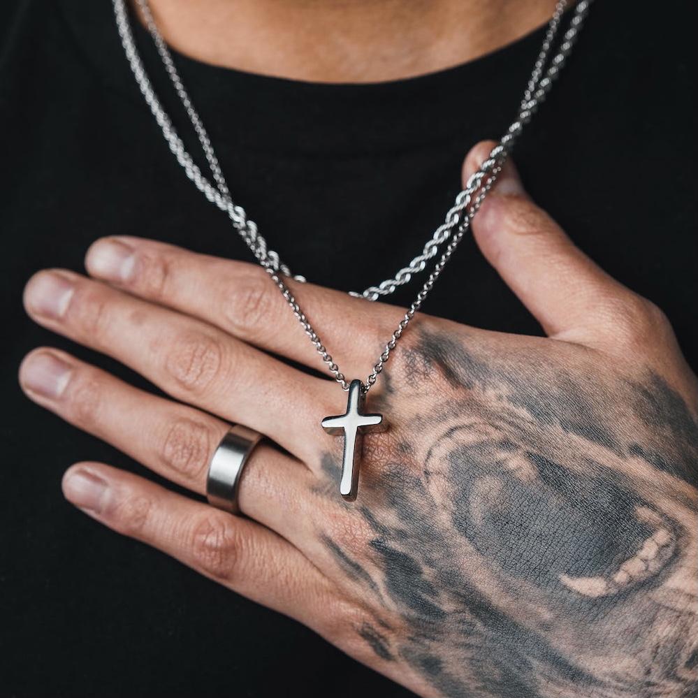 Our Silver Cross Pendant Necklace Features Our Signature Cross Pendant & Silver Link Chain.